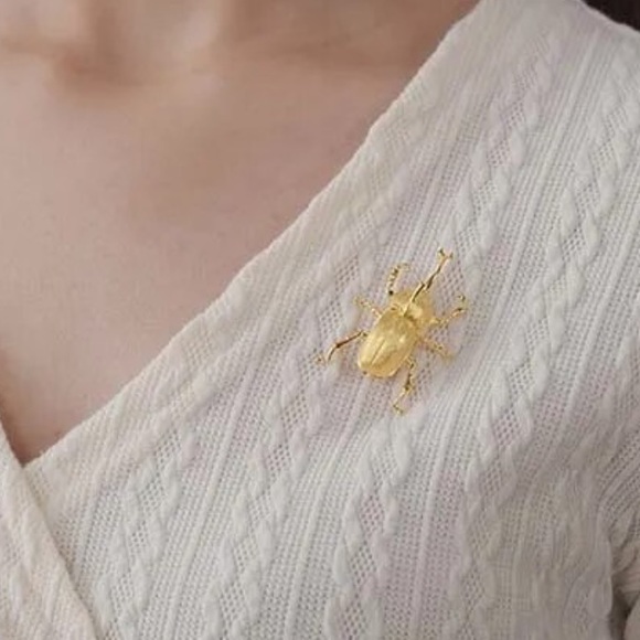 Artisan Handmade 925 Silver Trypoxylus Dichotomus Brooch - Picture 6 of 6